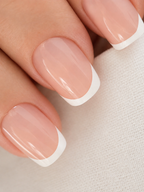 Close-up of Classic French press-on nails