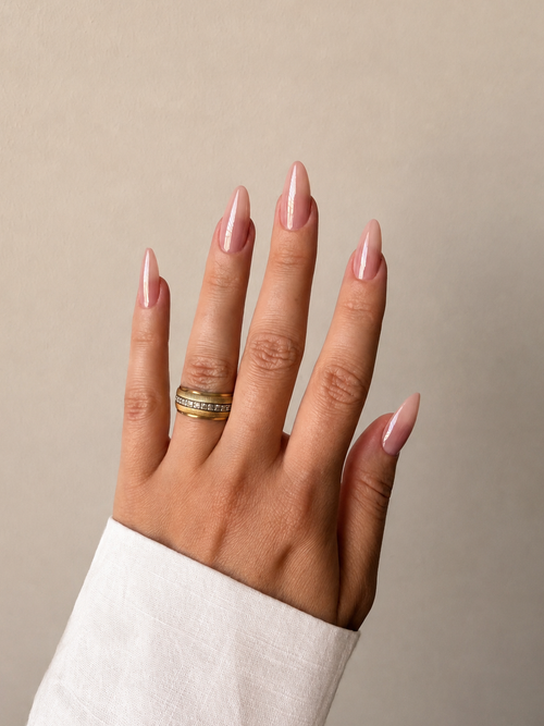 Glazed Nude press-on nails