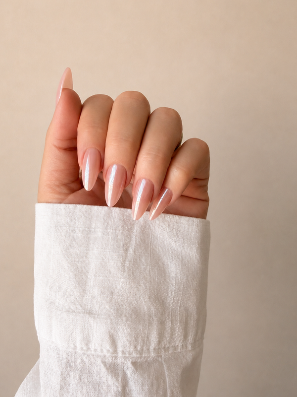Glazed Nude press-on nails