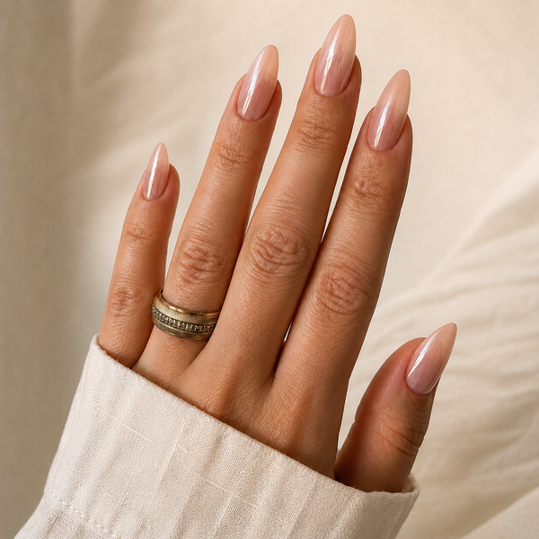 Glazed Nude press-on nails